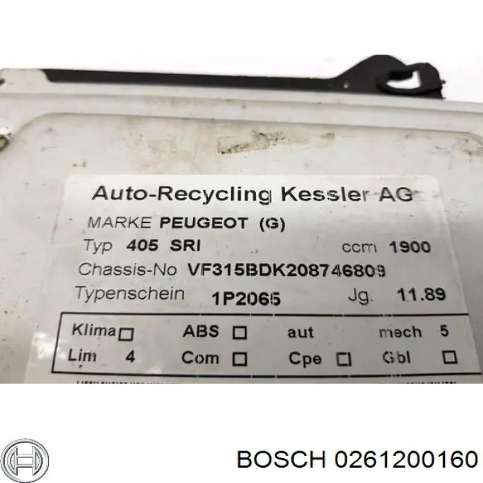 0261200160 Bosch модуль управления (эбу двигателем)