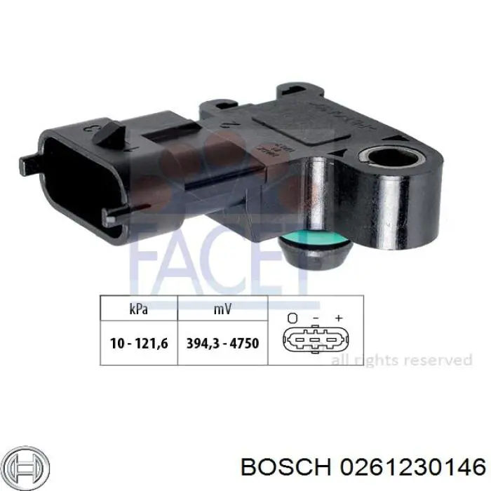 0261230146 Bosch датчик давления во впускном коллекторе, map