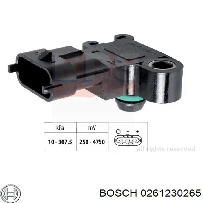 Датчик абсолютного давления в коллекторе Bosch 0261230265 цена, от 16.72 USD