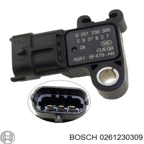 0261230309 Bosch датчик давления во впускном коллекторе, map