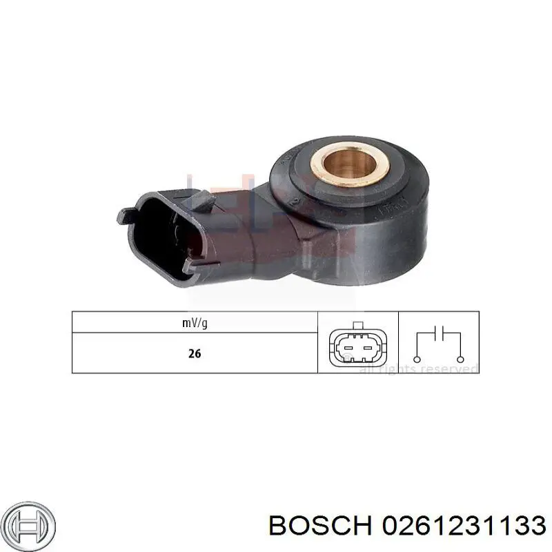 Датчик детонации Bosch 0261231133 цена, от 19.42 USD