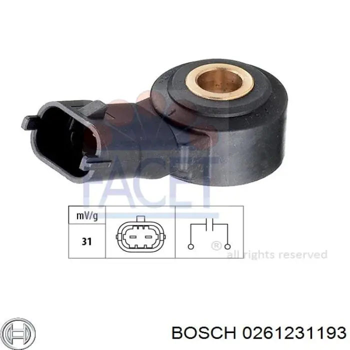 Sensor de detonaciones 0261231193 Bosch
