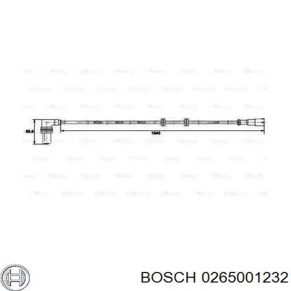 0265001232 Bosch датчик абс (abs задний правый)