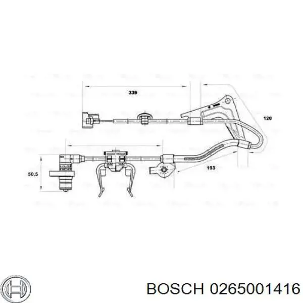 Датчик АБС (ABS) передний правый Bosch 0265001416