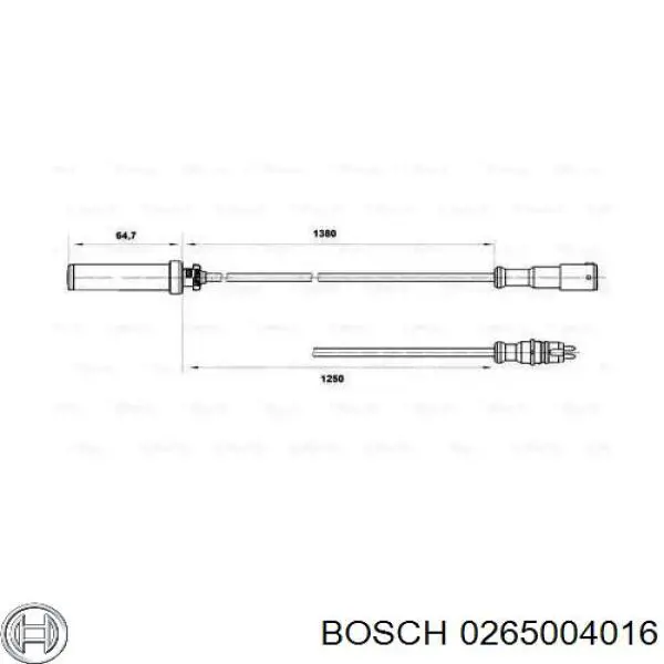 Датчик АБС (ABS) задний правый 0265004016 Bosch