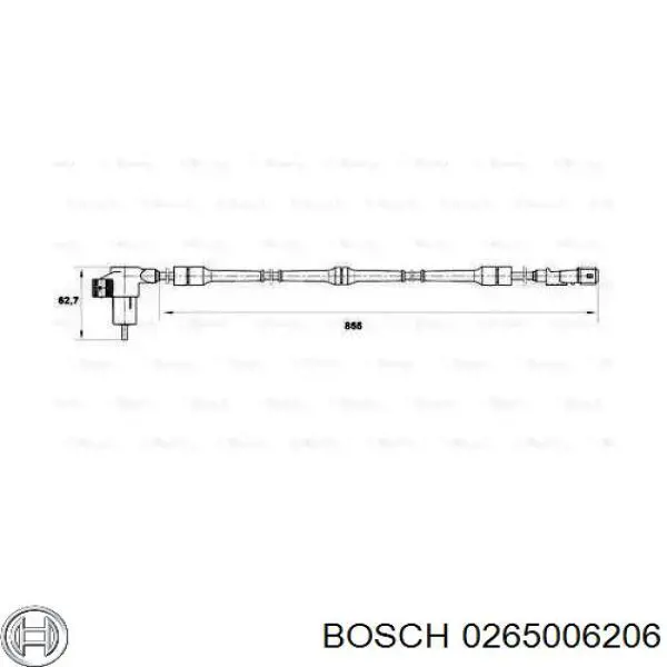 0265006206 Bosch Датчик АБС (ABS) задний