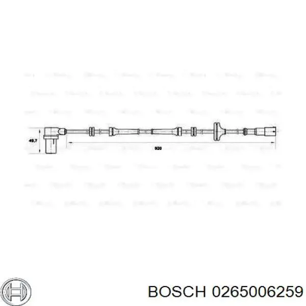0265006259 Bosch датчик абс (abs передний правый)
