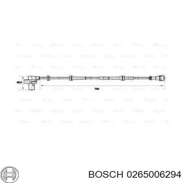Датчик АБС (ABS) задний правый Bosch 0265006294