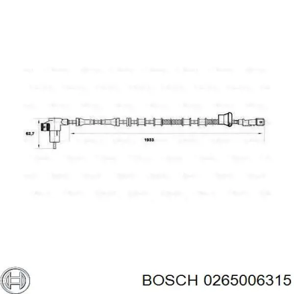 Датчик АБС (ABS) задний 0265006315 Bosch