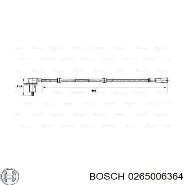 Датчик АБС (ABS) задний левый 0046460544 Fiat/Alfa/Lancia