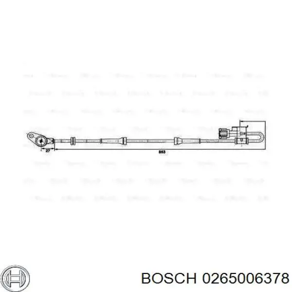0265006378 Bosch датчик абс (abs задний правый)
