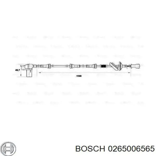 Датчик АБС (ABS) задний правый 0265006565 Bosch