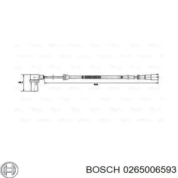 Датчик АБС (ABS) передний левый Bosch 0265006593