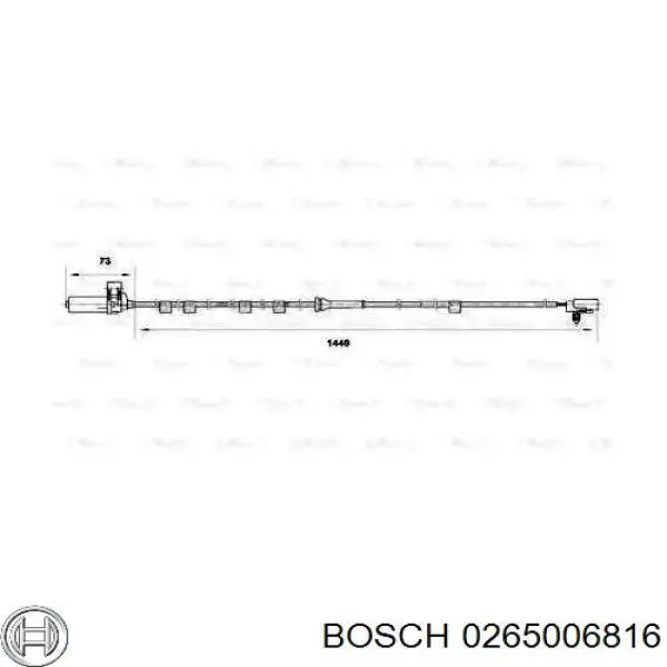 Датчик АБС (ABS) задний левый 0265006816 Bosch