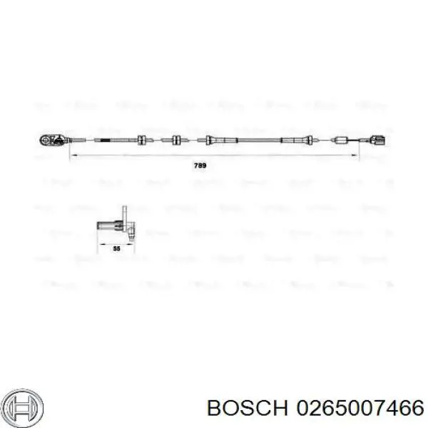 0265007466 Bosch датчик абс (abs задний правый)
