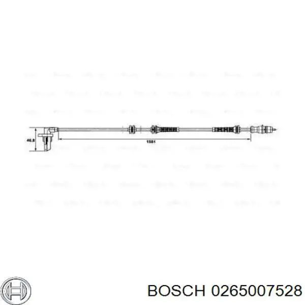0265007528 Bosch датчик абс (abs задний правый)
