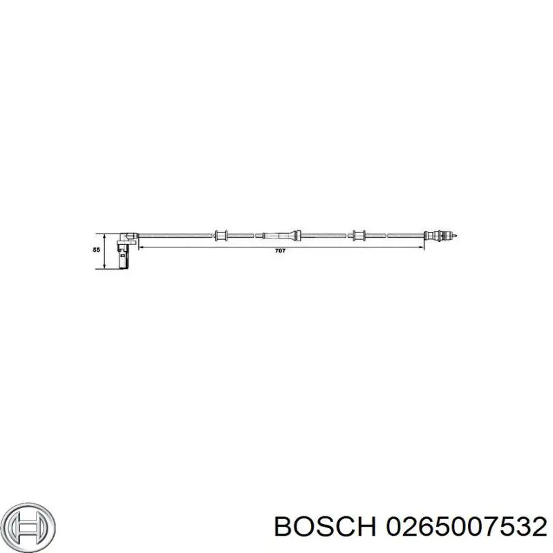 Датчик АБС (ABS) задний, левый Bosch 0265007532 цена, от 27.54 USD