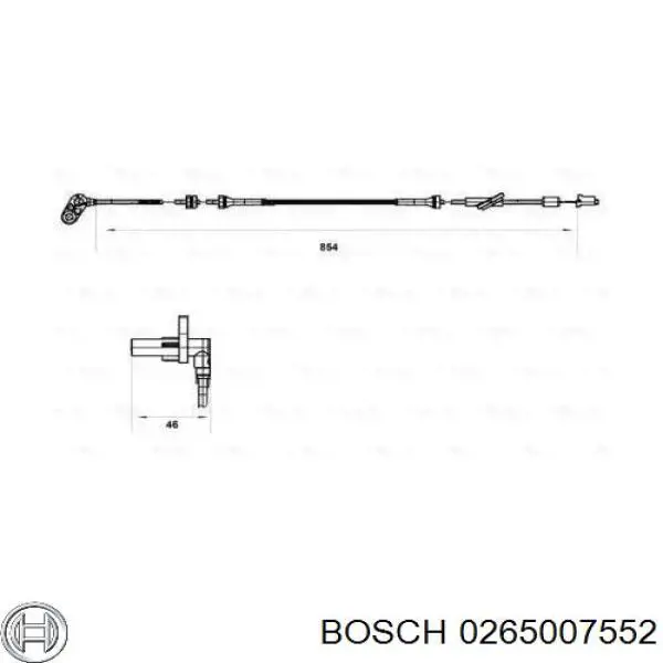 0265007552 Bosch датчик абс (abs передний правый)