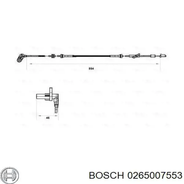 Провод датчика АБС передний левый Bosch 0265007553