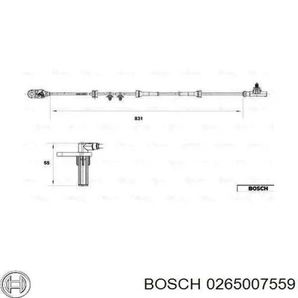 0 265 007 559 Bosch датчик абс (abs задний правый)