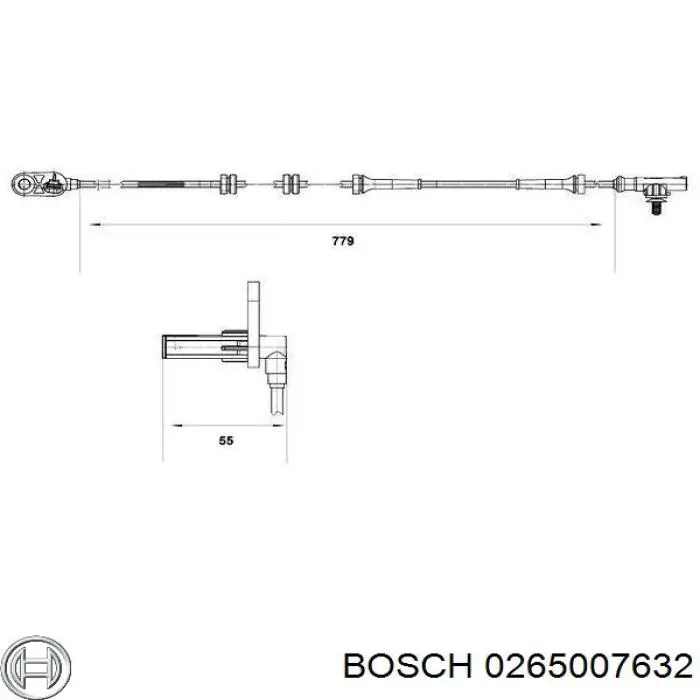 Датчик АБС (ABS) задний левый Bosch 0265007632