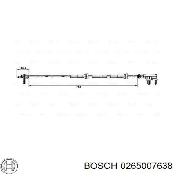 Датчик АБС (ABS) задний Bosch 0265007638