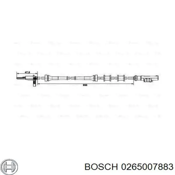 Датчик АБС (ABS) задний правый Bosch 0265007883 цена, от 24.37 USD
