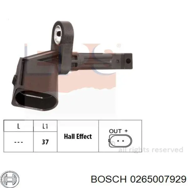 Датчик АБС (ABS) передний левый 0265007929 Bosch