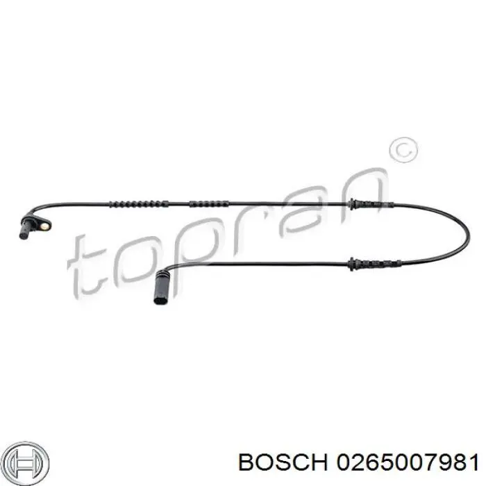 Sensor ABS delantero 0265007981 Bosch