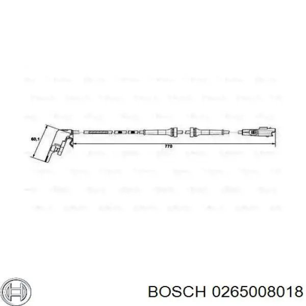 0265008018 Bosch датчик абс (abs задний)