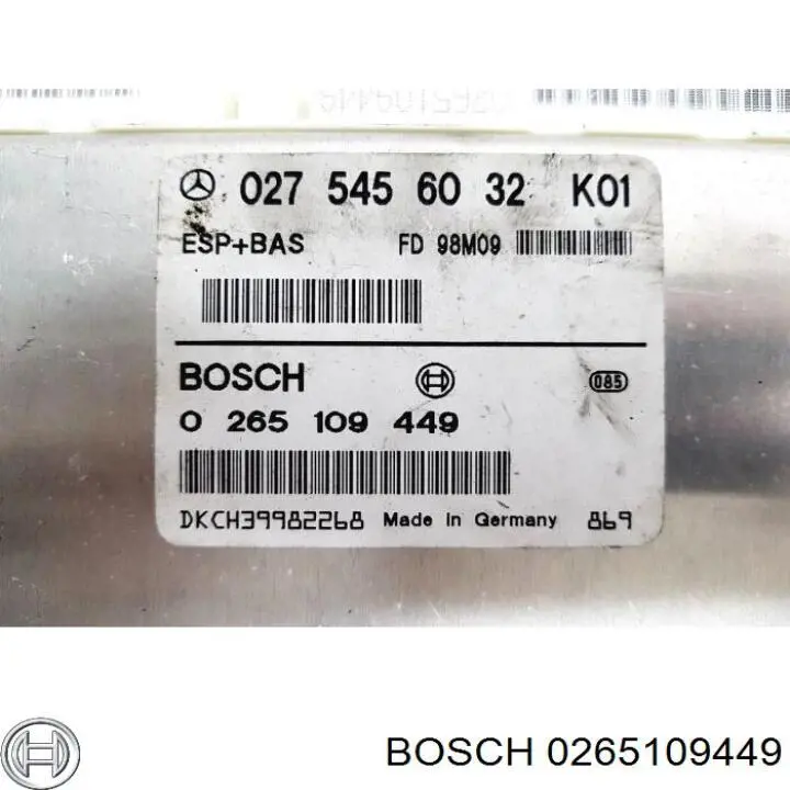 0265109449 Mercedes Модуль управления ESP