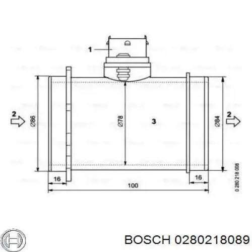 Датчик массового расхода воздуха Bosch 0280218089 цена, от 63.06 USD