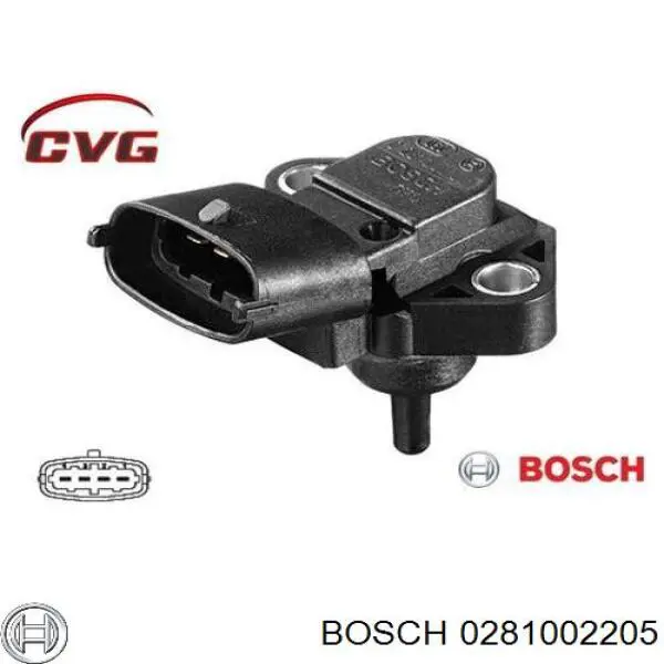 0281002205 Bosch датчик давления наддува