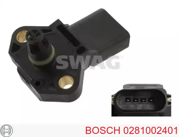 Датчик давления наддува 0281002401 Bosch