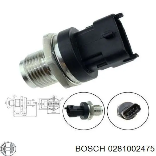 0281002475 Bosch sensor de pressão de combustível