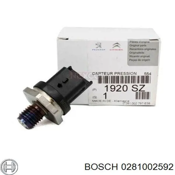 Датчик давления топлива Bosch 0281002592
