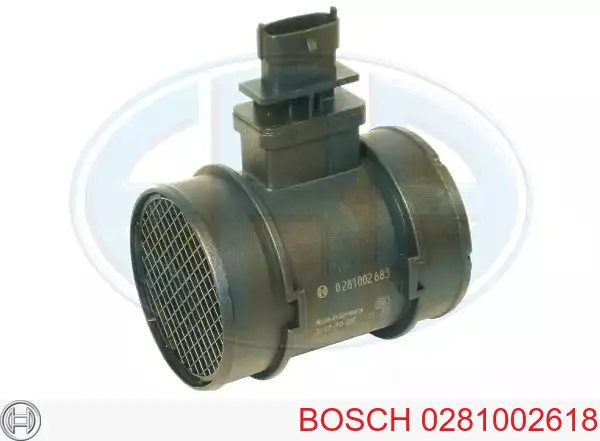 0281002618 Bosch sensor de fluxo (consumo de ar, medidor de consumo M.A.F. - (Mass Airflow))