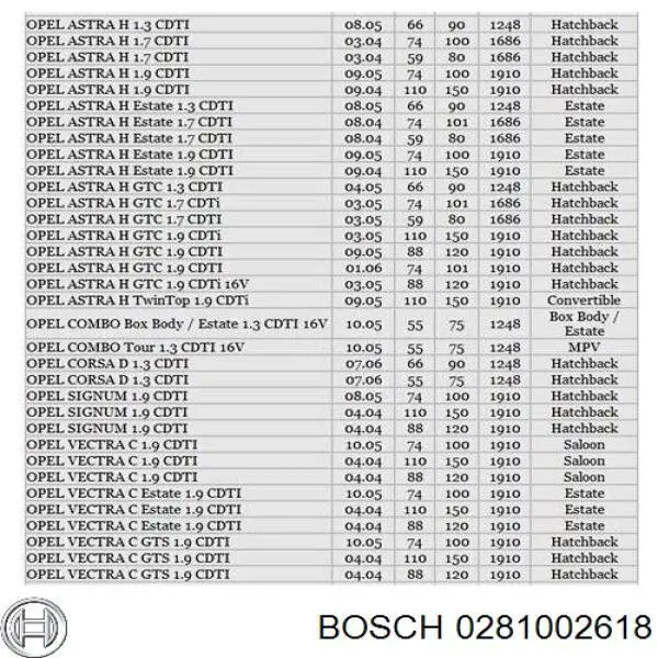0281002618 Bosch Датчик расхода воздуха