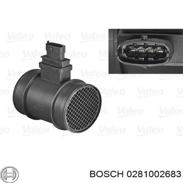 Датчик потоку (витрати) повітря, витратомір MAF - (Mass Airflow) 0281002683 Bosch