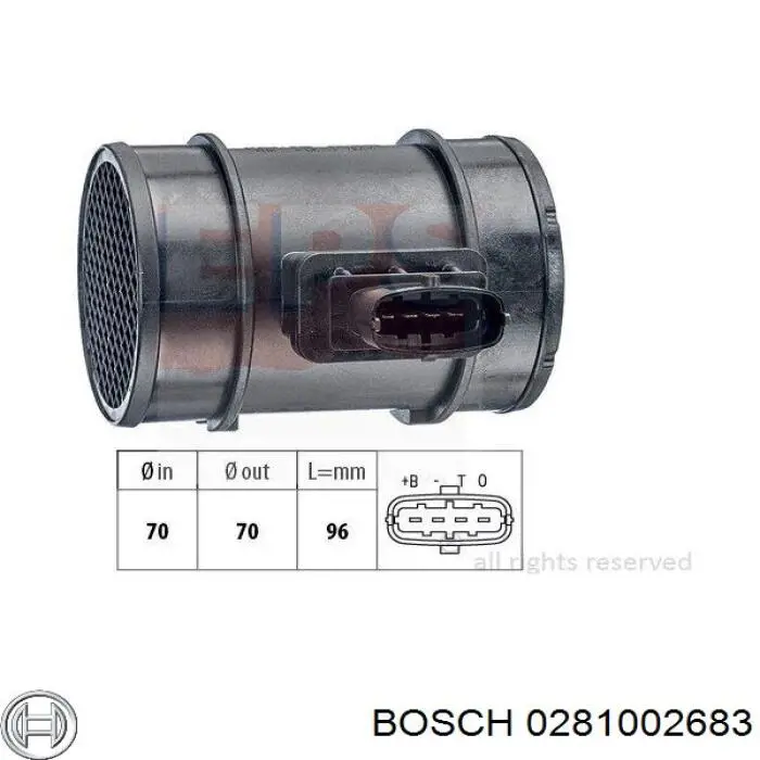 Sensor De Flujo De Aire/Medidor De Flujo (Flujo de Aire Masibo) 0281002683 Bosch