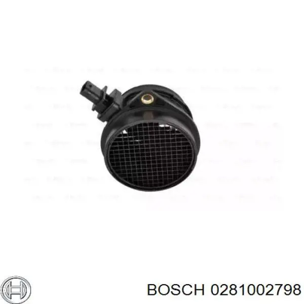 0 281 002 798 Bosch sensor de fluxo (consumo de ar, medidor de consumo M.A.F. - (Mass Airflow))