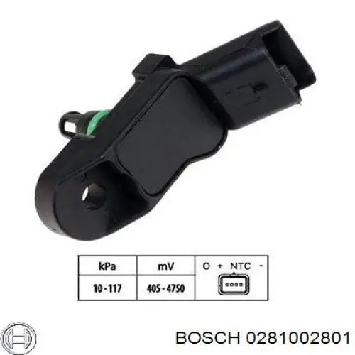 Датчик давления топлива Bosch 0281002801