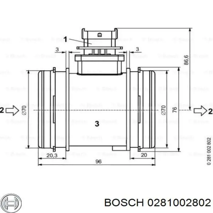 Расходомер воздуха Bosch 0281002802