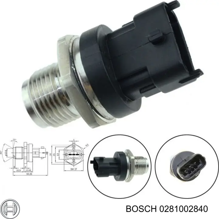 Датчик давления топлива Bosch 0281002840 цена, от 14.68 USD