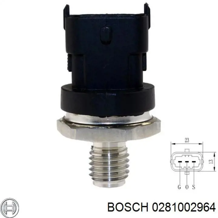 Датчик давления топлива Bosch 0281002964
