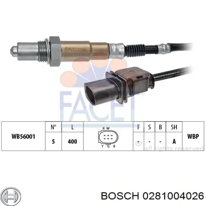 0281004026 Bosch Лямбда-зонд, датчик кислорода до катализатора