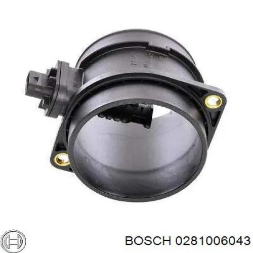 0281006043 Bosch sensor de fluxo (consumo de ar, medidor de consumo M.A.F. - (Mass Airflow))