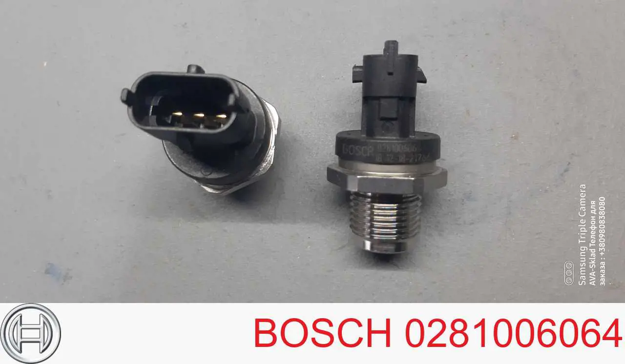 0 281 006 064 Bosch sensor de pressão de combustível