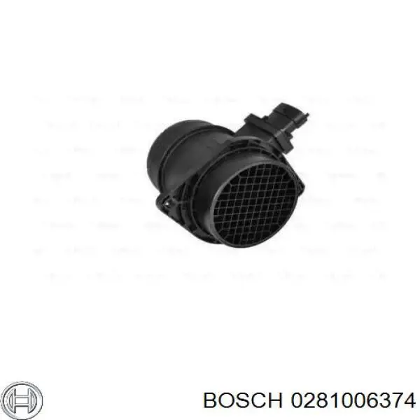 0 281 006 374 Bosch sensor de fluxo (consumo de ar, medidor de consumo M.A.F. - (Mass Airflow))