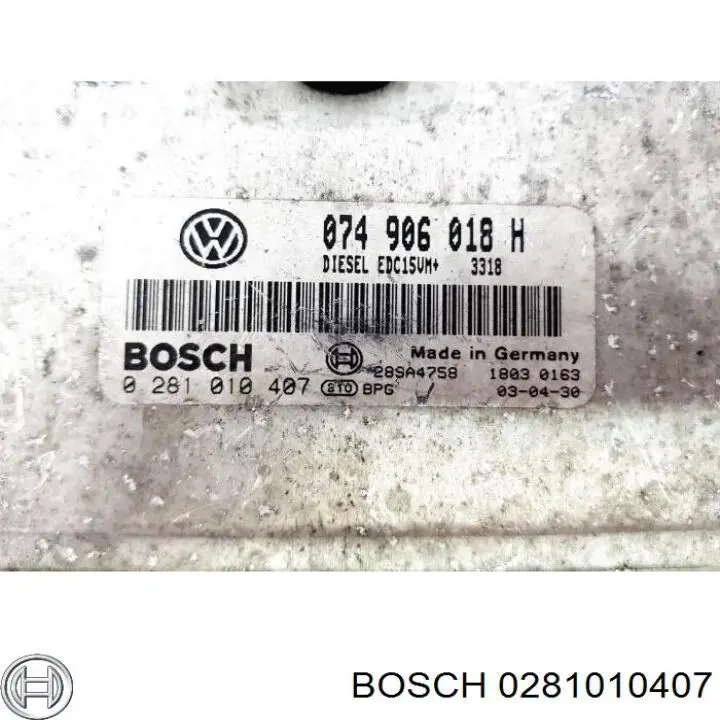 Блок управления двигателем 0281010407 Bosch